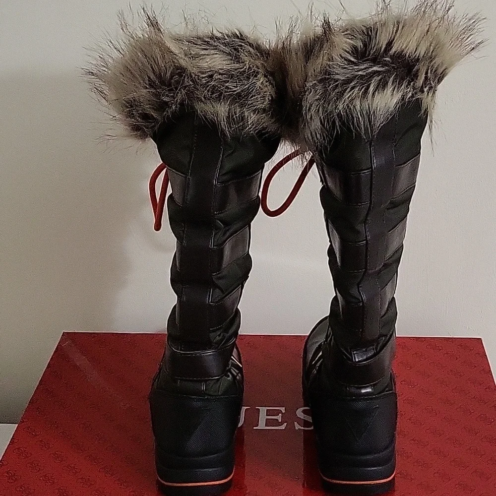 Guess Tall Winter Tie Up Boots - Picture 5 of 12